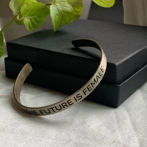 Silver Cuff Bracelet - the future is female